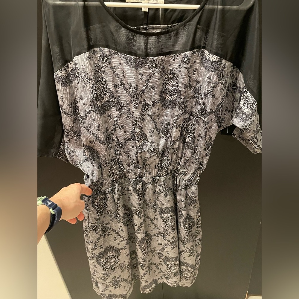 Black and gray/ silver dress.